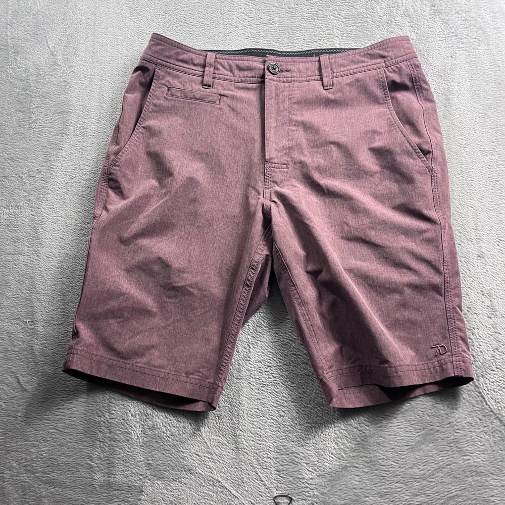 7 Diamonds Velocity Performance Shorts Mens 31 Maroon Heather Golf Stretch